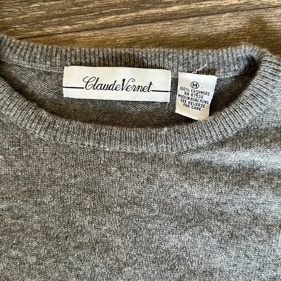 Claude Vernet Medium 100% Cashmere sweater - Picture 2 of 3
